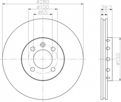 HELLA PAGID 8dd355101831 -  Тормозной диск
